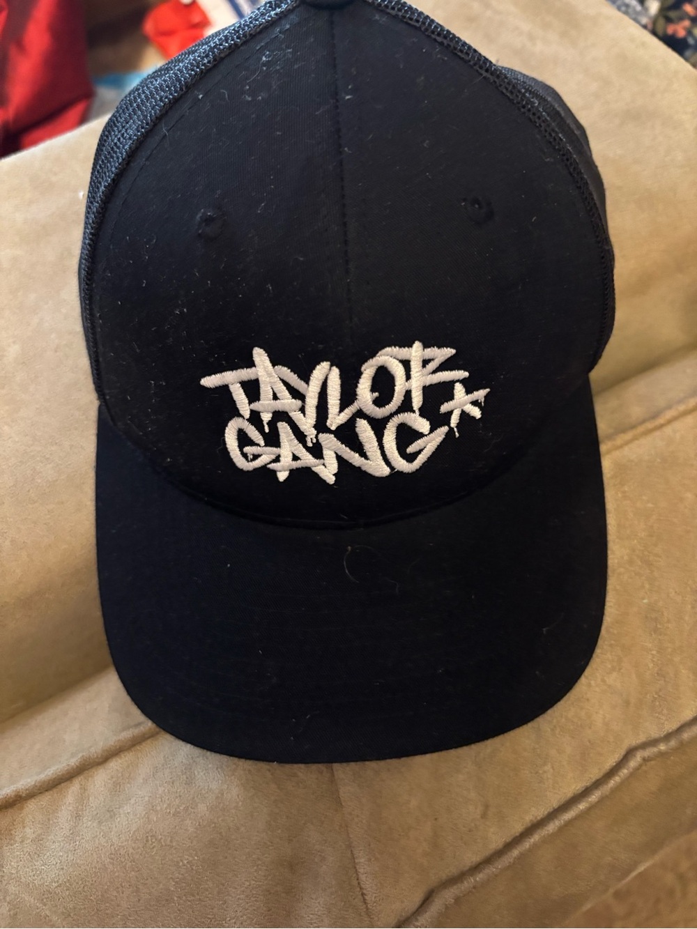 Taylor Black Cap with White Taylor Gang Embroidery